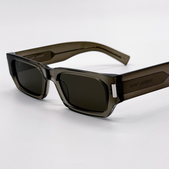 NEW SAINT LAURENT SL660 003 SQUARE GREEN GREY SL 660 003 UNISEX SUNGLASSES